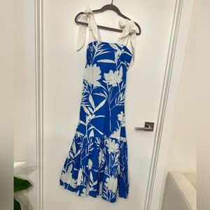 Blue and White Floral Women Dress